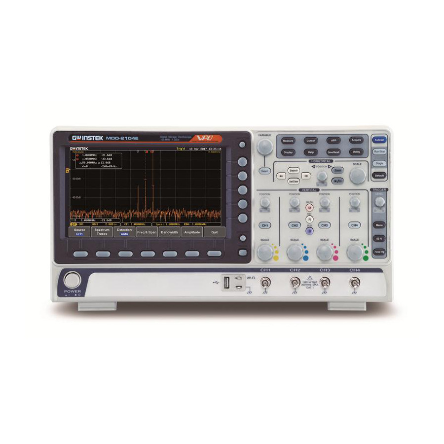 Instek MDO-2204EG: 4-Channel Mixed Domain Oscilloscope with 200 MHz Bandwidth, 10 Mpts Memory, and 1 GS/s Sample Rate