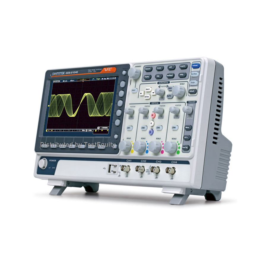 Instek GDS-2104E: 4-Channel Digital Storage Oscilloscope with 100 MHz Bandwidth, 10 Mpts Memory, and 1 GS/s Sample Rate