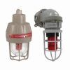 Killark NVSZMFG26ABG - NV2 Series, Gray Non-Metallic Medium Flashing Xenon Lt Fixt (Lamp Incl), 3/4" Wall Mount w/ Amber Strobelight & Guard, 12-80VDC/24VAC