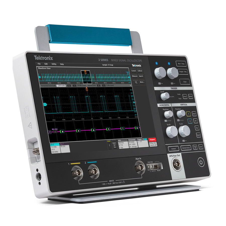 Tektronix MSO22: 2-Channel Mixed Signal Oscilloscope with 70MHz Bandwidth, 1.25 GS/s Sample Rate, 10 Mpts Memory, and 8-bit Resolution