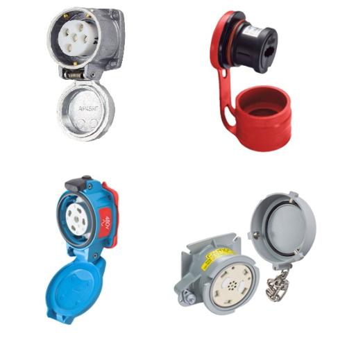 Meltric 49-44162-3K04 Pf400 Receptacle Metal Gray Size .C Ip 66/67 2P+G 400A 480 Vac 60 Hz +4 Aux