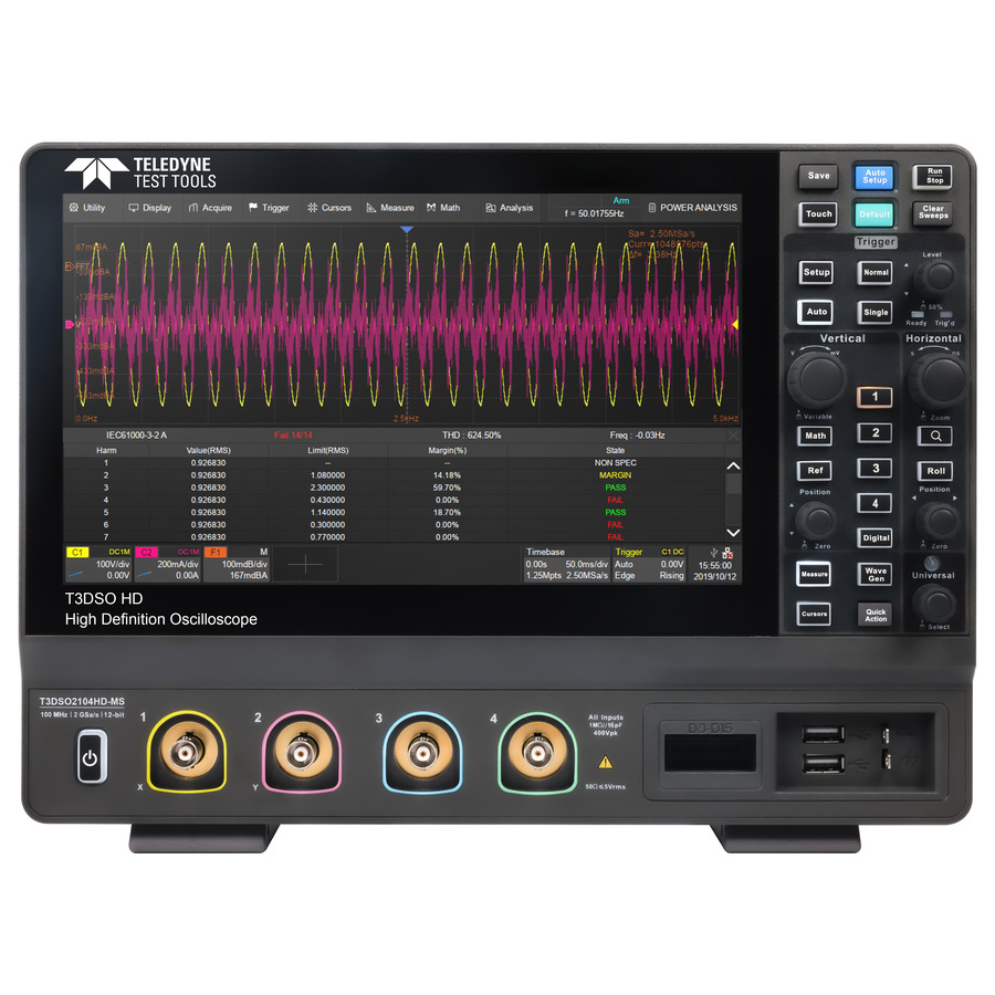 Teledyne LeCroy T3DSO2104HD-MS: 100 MHz, 4/16 CH, 2 GS/s Mixed Signal Oscilloscope